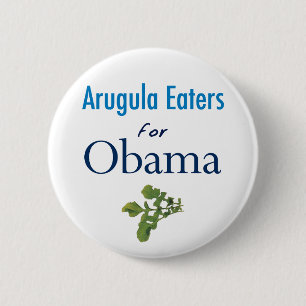 Macaron Rond 5 Cm Mangeurs d'Arugula pour le bouton d'Obama