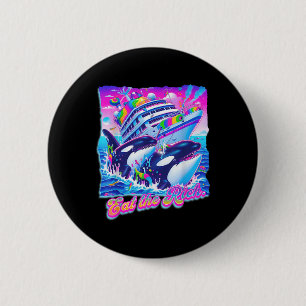 Macaron Rond 5 Cm Mangez La Rich Whale 90s Orca Drôle Baleine Animal