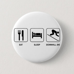 Macaron Rond 5 Cm Mangez le ski incliné de sommeil