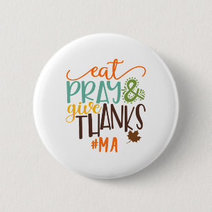 Macaron Rond 5 Cm Mangez Priez Et Remerciez Ma Thanksgiving