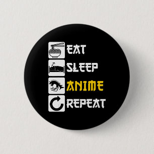 Macaron Rond 5 Cm Mangez Sleep Anime Répéter Manga Japon Dire Cospla