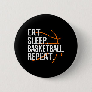 Macaron Rond 5 Cm Mangez Sleep Basketball Répéter - Cadeau Pour Bask