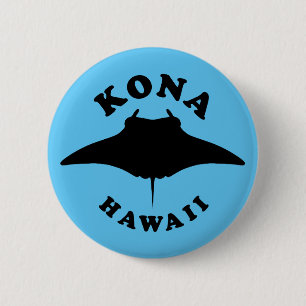 Macaron Rond 5 Cm Manta Ray Plongée à Kona, Hawaii