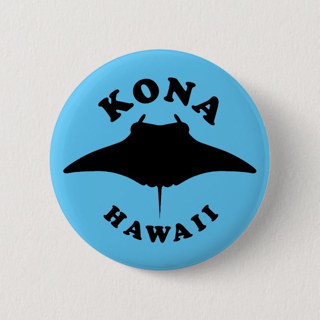 Macaron Rond 5 Cm Manta Ray Plongée à Kona, Hawaii (Devant)