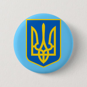MACARON ROND 5 CM MANTEAU D'ARMES D'UKRAINE