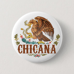 Macaron Rond 5 Cm Manteau de Chicana Mexique des bras