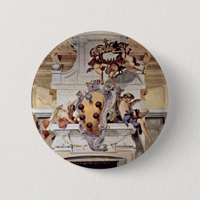 Macaron Rond 5 Cm Manteau des bras du Medici., par Ricci Sebastiano (Devant)