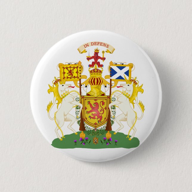 Macaron Rond 5 Cm Manteau officiel de l'Ecosse de symbole (Devant)