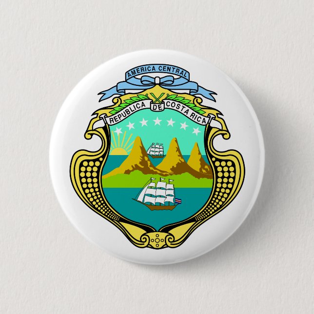 Macaron Rond 5 Cm Manteau officiel du Costa Rica de symbole (Devant)
