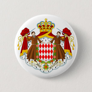 Macaron Rond 5 Cm Manteau officiel du Monaco de symbole d'héraldiqu