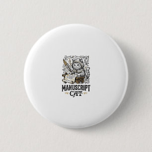 Macaron Rond 5 Cm Manuscrit Chat Chat Manuscrit Médiéval Vintage Vec