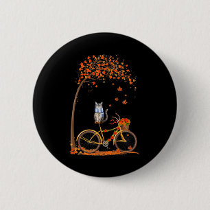 Macaron Rond 5 Cm Maple Cat Bike Leaf Automne Bonjour Automne Amusan