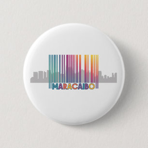Macaron Rond 5 Cm Maracaibo City Code-barres Art Latin Pride