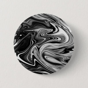 Macaron Rond 5 Cm Marbre élégant 7 - liquide noir et blanc