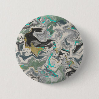 Macaron Rond 5 Cm Marbrure de pierre avec veines de turquoise 2 1/4"