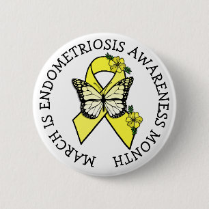 Macaron Rond 5 Cm March is Endometriosis Month Button