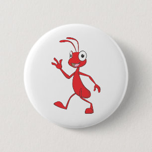 Macaron Rond 5 Cm Marche heureuse et amicale de fourmi