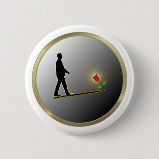 Macaron Rond 5 Cm Marcher vers l'espoir Silhouette minimaliste