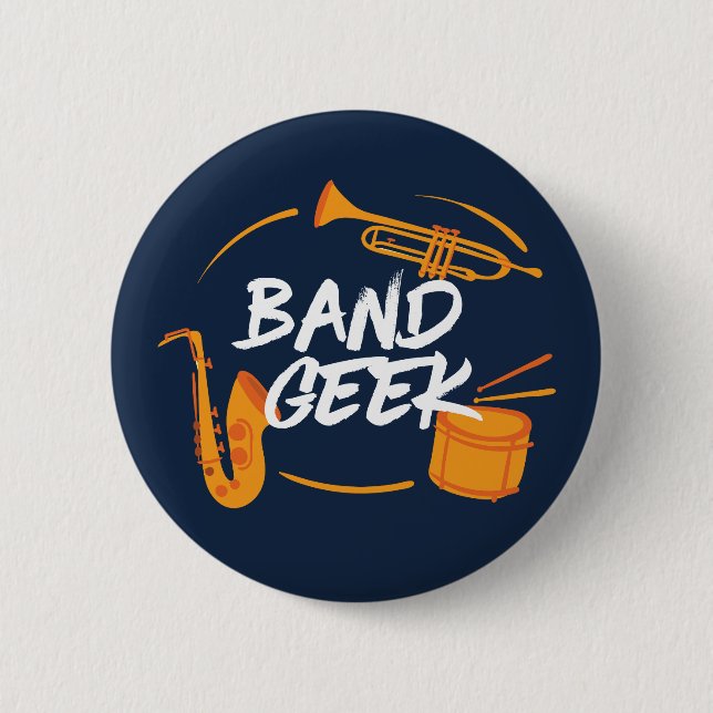 Macaron Rond 5 Cm Marching Band Geek Funny Musicien (Devant)