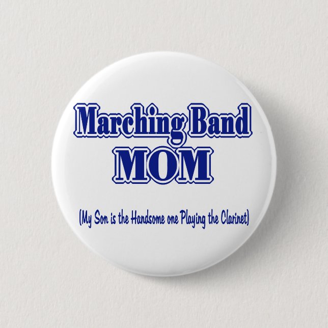 Macaron Rond 5 Cm Marching Band Maman/ Clarinet (Devant)