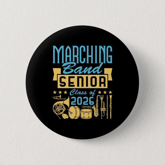 Macaron Rond 5 Cm Marching Band Senior Class of 2026 (Devant)