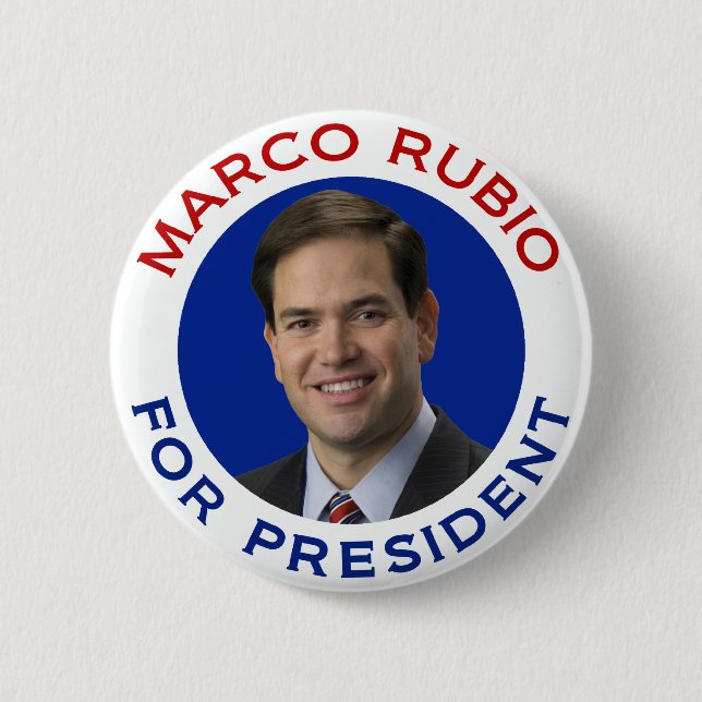 Macaron Rond 5 Cm Marco Rubio pour le président (Devant)