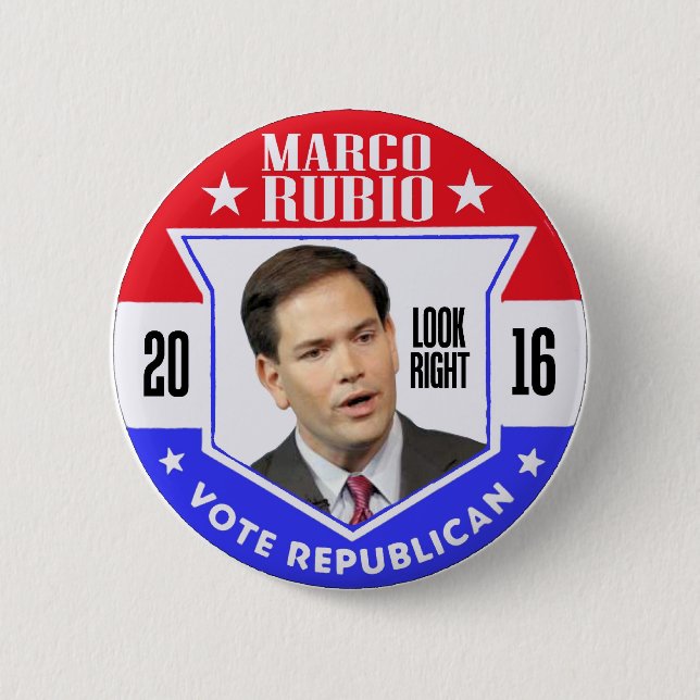 Macaron Rond 5 Cm Marco Rubio pour le président 2016 (Devant)