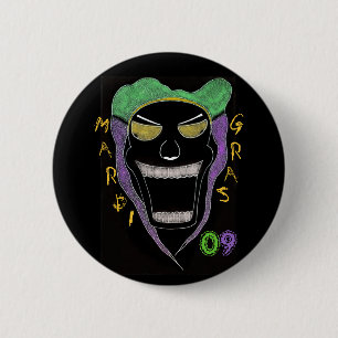 MACARON ROND 5 CM MARDI GRAS 2K9