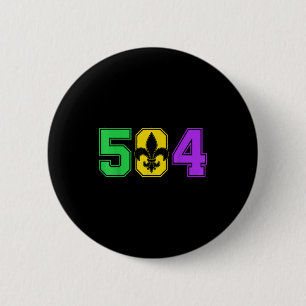Macaron Rond 5 Cm Mardi Gras 504 Nola La Nouvelle-Orléans Louisiane