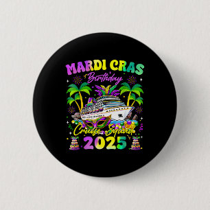 Macaron Rond 5 Cm Mardi Gras Anniversaire Croisière Escouade Famille