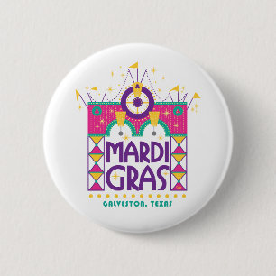 Macaron Rond 5 Cm Mardi Gras Arch, Galveston, Texas