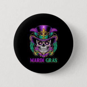 Macaron Rond 5 Cm Mardi Gras Costume sucre crâne Carnaval New Orlean