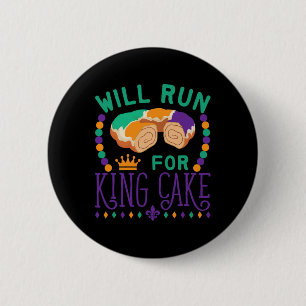 Macaron Rond 5 Cm Mardi Gras Courir Drôle Sera Courir Pour King Cake