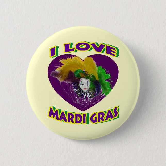 Macaron Rond 5 Cm Mardi gras d'amour (Devant)