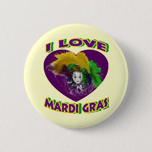 Macaron Rond 5 Cm Mardi gras d'amour