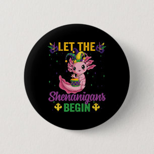 Macaron Rond 5 Cm Mardi Gras Laisse Les Shenanigans Commencer Axolot
