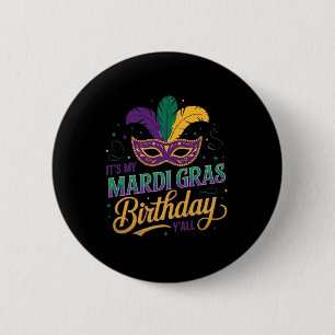 Macaron Rond 5 Cm Mardi Gras Masque d'anniversaire C'est mon Mardi G