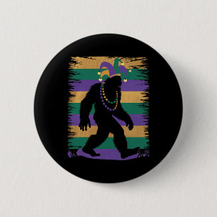 Macaron Rond 5 Cm Mardi Gras Sasquatch Funny Bigfoot Party Pour Homm