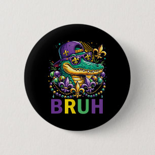 Macaron Rond 5 Cm Mardigator Alligator Bruh Chemise Mardi Gras Costu