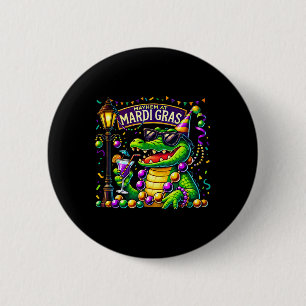 Macaron Rond 5 Cm Mardigator Mardi Gras Alligator Costume Hommes Fem