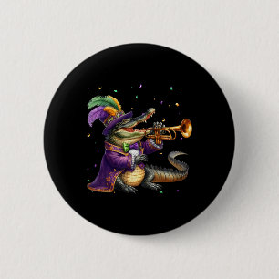 Macaron Rond 5 Cm Mardigator Mardi Gras Alligator Costume Hommes Fem