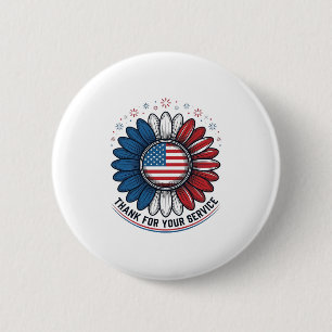 Macaron Rond 5 Cm Marguerite Patriotique Merci Pour Votre Conception