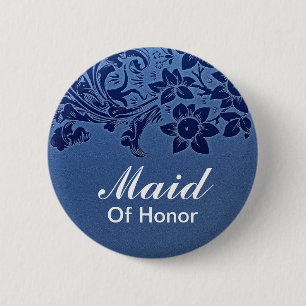 Macaron Rond 5 Cm mariage bleu de la servante d'honneur