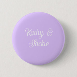 Macaron Rond 5 Cm Mariage couple rétro pastel violet nom stylé na