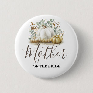 Macaron Rond 5 Cm Mariage de automne Citrouille or et blanc