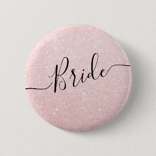 Macaron Rond 5 Cm mariage de la mariée rose en or élégant et mode