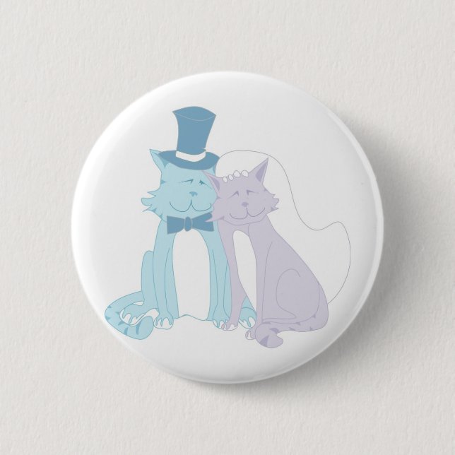 Macaron Rond 5 Cm Mariage de thème Cat (Devant)