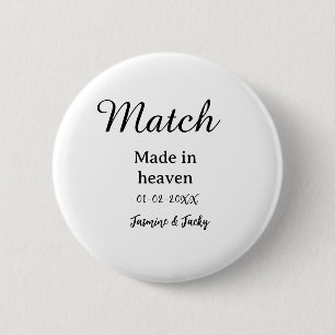 Macaron Rond 5 Cm Mariage fait au ciel nom date simple calligraphie