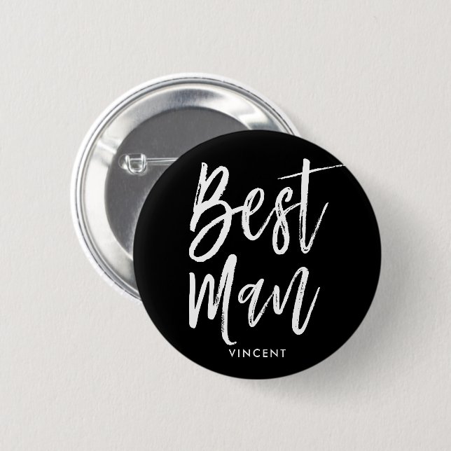 Macaron Rond 5 Cm Mariage fait sur commande du meilleur de l'homme | (Devant & derrière)