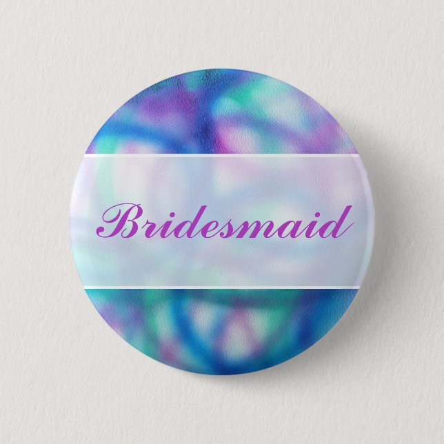 Macaron Rond 5 Cm Mariage moderne. Résumé coloré. Demoiselle (Devant)
